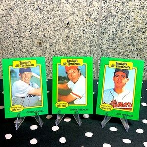 Baseballs All Time Greats George Kell Johnny Bench Luis Aparicio Perfect Cards!